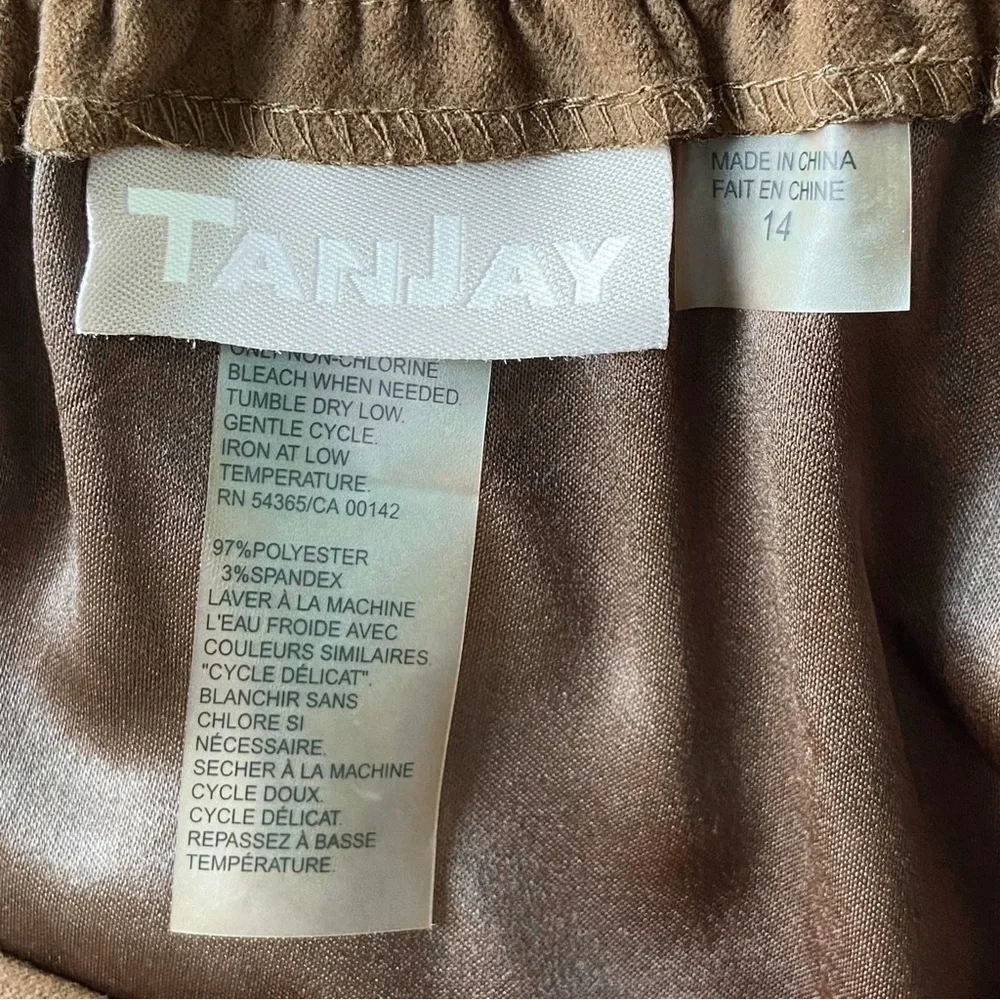 ‼️SOLD‼️ Vintage faux suede mid rise chocolate brown midi skirt - Picture 7 of 7